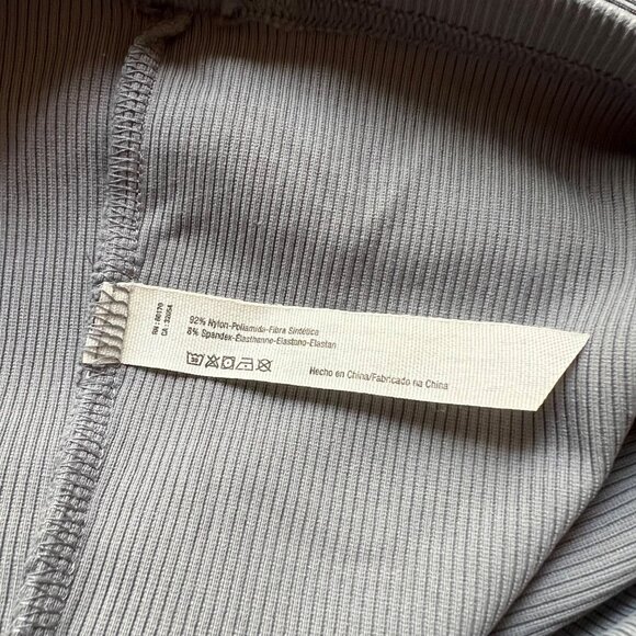 Free People Movement Size L Slate Gray Ribbed Long Sleeve Turtleneck Shirt - Picture 10 of 13